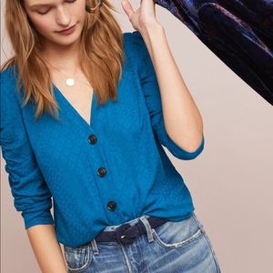 NWT Maeve Dressy Shirt with ruched sleeve Size 8